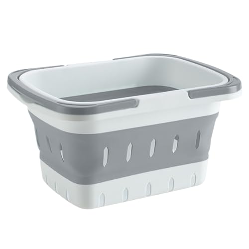 Duschwanne – Faltbare Dusche mit Griff – tragbare Aufbewahrungswanne für und Erwachsene | Wohnwagen Haus Wohnheim Camping Universität Wohnung Baby Erwachsene Kinder, grau, Se référer au descriptif von Naqqios