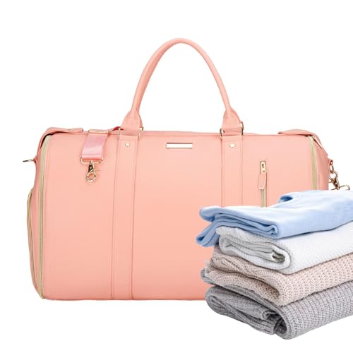 Faltbare Reisetasche – Faltbare Reisetasche – tragbare Reisetasche mit großen Fassungsvermögen, mit separaten Fächern und Gurten, wasserdicht, für Damen, Rosa, Se référer au descriptif, Siehe von Naqqios