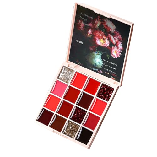 Feste Gel -Nagellack - Gelnagellackpalette, 16 -Color -Lack -Creme -Gel | Manikürepalette, Fester Kleber Für Gelnagellack Für Frauen Und Mädchen von Naqqios