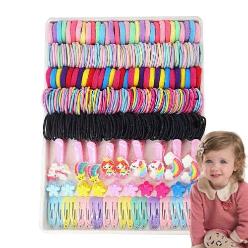Haargummi-Geschenkset, bunte Haaraccessoires, Mehrfarbige Haargummis, Mehrfarbige Haargummis, Mädchen-Haar-Accessoires-Set, buntes elastisches Haarbänder-Set für Party von Naqqios