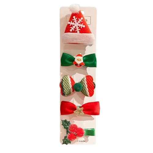 Weihnachts-Haarspangen, Weihnachts-Haarspangen für Kleinkinder, modische Haarnadeln – Set mit 5 eleganten und niedlichen Haarnadeln, Urlaubs-Haarspangen für Mädchen von Naqqios