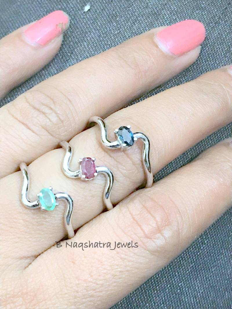 Oval Blauer Saphir Ring | 925 Sterling Silber, Handgemacht von NaqshByShradha