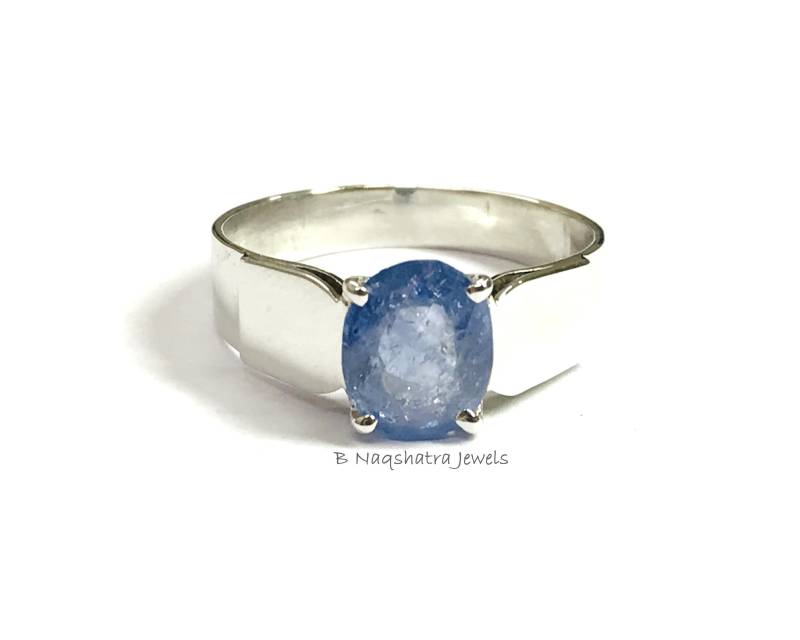 Blauer Saphir Sterling Silber Herrenring - September Geburtsstein von NaqshByShradha