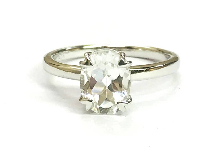 Oval Weißer Topas Ring Sterling Silber Verlobungsring von NaqshByShradha