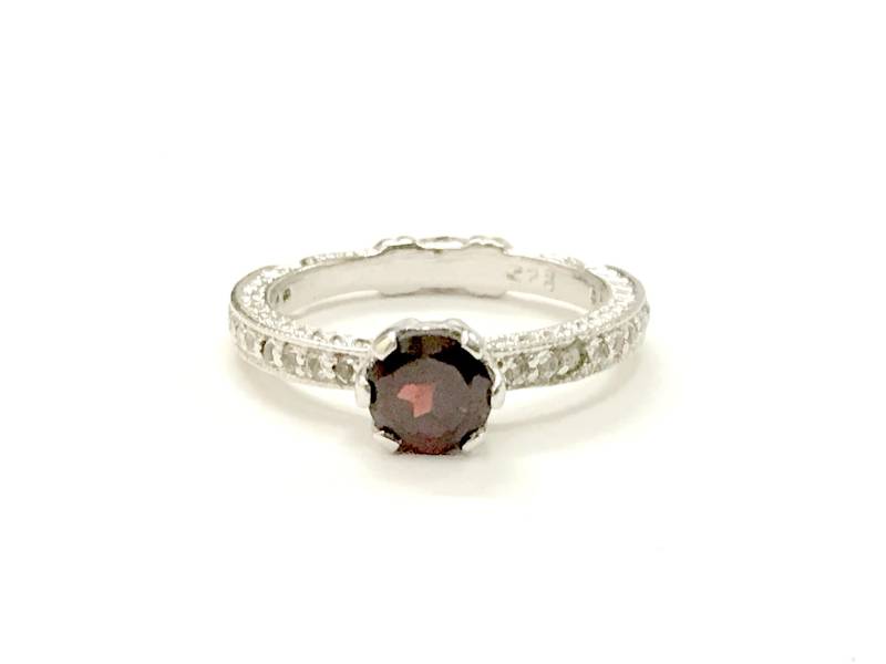Roter Granat Sterling Silber Ring Januar Birthstone Verlobungsring von NaqshByShradha