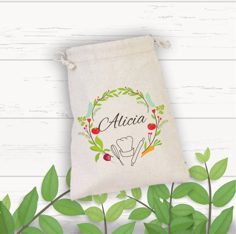 Personalisierter Brotbeutel, Geschenkbeutel, Reisbeutel Aus Baumwolle, Küchendeko, Küchenkunst, Hülsenfrüchte von NarStore