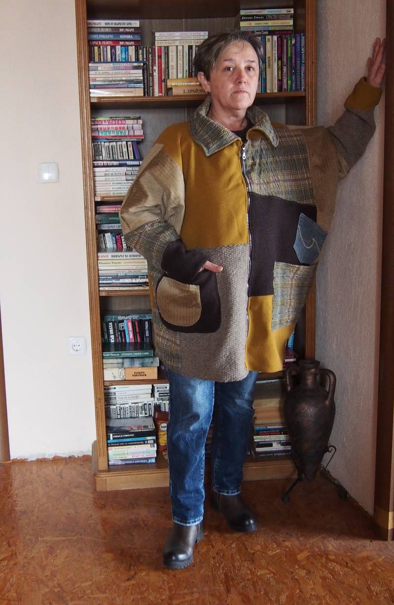 Mantel Plus Größe Langer Samt Wolle Patchwork Lockere Strickjacke & Nara Kp044 von Nara65