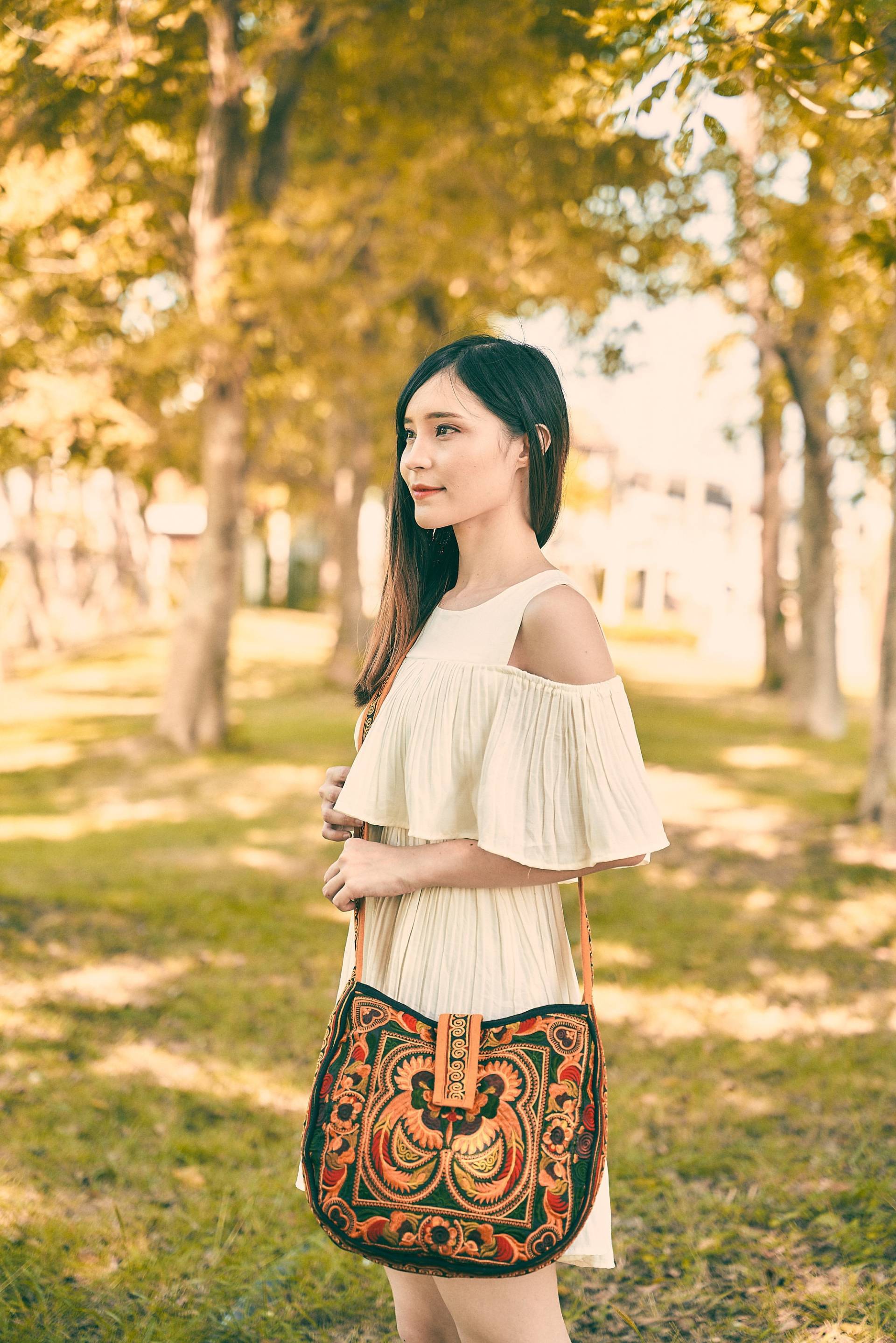 Gelbes Vogelmuster Hmong Crossbody Bag Für Frauen, Gestickte Crossbody-Tasche, Boho Tasche, Hippie-Tasche, Handwerker-Tasche - Bg303Orgbls von NarissaraShop