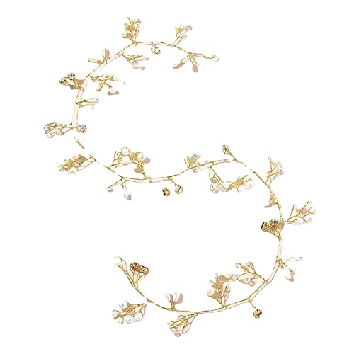 Braut-Kopfschmuck, Eleganter Braut-Kopfschmuck, 49,9 Cm, Bezaubernd, Biegbar, für Brautjungfern Zur Hochzeit (GOLD) von Naroote