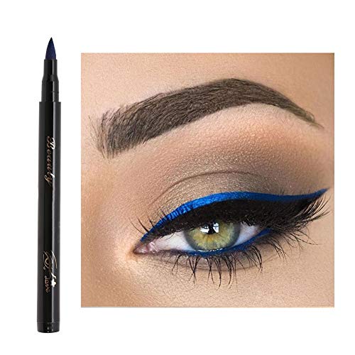 Eyeliner，Eyeliner für Hochwertige Kosmetikwerkzeuge，Eyeliner für Frauen Blau Cosplay Rot Zum Ausbessern (05# blau) von Naroote