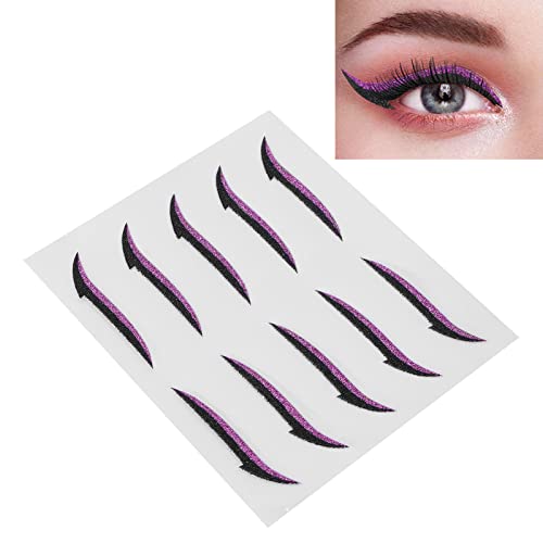 Eyeliner-Aufkleber, Eyeliner-Klebeband, Lidschatten-Aufkleber, Bunt, Wiederverwendbar, Wasserfest, Selbstklebend, Eyeliner-Aufkleber für Hochzeiten, Tanzpartys (PURPLE) von Naroote