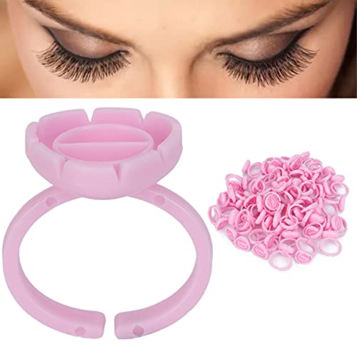 Fanning Cups für Wimpernverlängerungen, Lash Organizer Tool Professionelle Einweg-Klebebecher 100 Stück Wimpernkleber Halter Ringbecher für Frauen Mädchen Make-up(Rosa) von Naroote