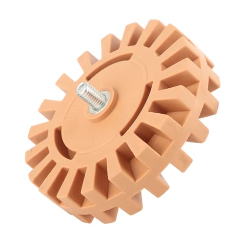 Gummi-Radiergummi-Rad, Aufkleber-Entferner-Rad, 10,2 cm, Geschlitztes Seitliches Radiergummi-Rad, Klebstoff-Entferner-Werkzeug mit Bohradapter für Auto, Auto, LKW, Wohnmobil von Naroote