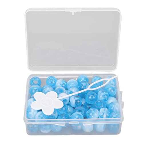 Haarperlen für Mädchen, Haarflechtperlen-Set, Haarringe mit Haarhakennadel und Aufbewahrungsbox, 74-teilig, für Selbstgemachtes Haarstyling und Dekoration (Dunkelblau) von Naroote