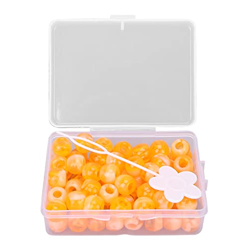 Haarperlen für Mädchen, Haarflechtperlen-Set, Haarringe mit Haarhakennadel und Aufbewahrungsbox, 74-teilig, für Selbstgemachtes Haarstyling und Dekoration (Dunkelgelb) von Naroote