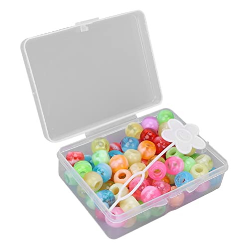 Haarperlen für Mädchen, Haarflechtperlen-Set, Haarringe mit Haarhakennadel und Aufbewahrungsbox, 74-teilig, für Selbstgemachtes Haarstyling und Dekoration (Gemischte Farbe) von Naroote
