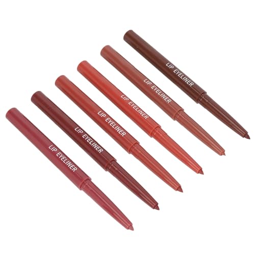 Matter Lipliner, High Color Piqment Lip Liner Pencil 6 Stück 0,3 G für den Täglichen Gebrauch von Naroote