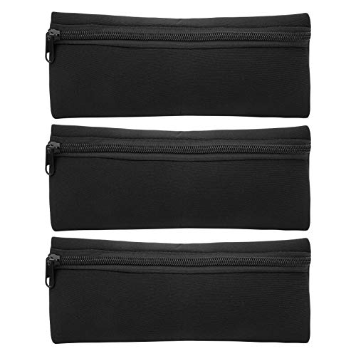Naroote Bleistiftbeutel, Bleistiftbeutel mit Weichem mit 3pcs für den Aufbewahrungsaufbewahrung von Schreibwaren (Black) von Naroote