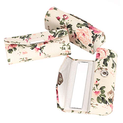 Naroote Lippenstiftkoffer mit Spiegel für Geldbörse, Lippenstifthalter und Organisatoren 3PCs Exquisites Muster Lippenstift Speicherbox DIY Leere Lippenstift -Röhrchen -Lippenstifthalter für von Naroote