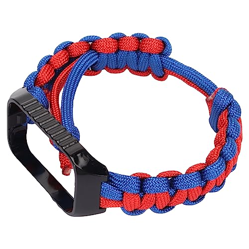 Naroote Paracord Watch Band, 2 in 1 Stilvolle Dauerhafte Verstellbare Gewebte Armband Zum Training des Laufradbades (Blau Rot) von Naroote