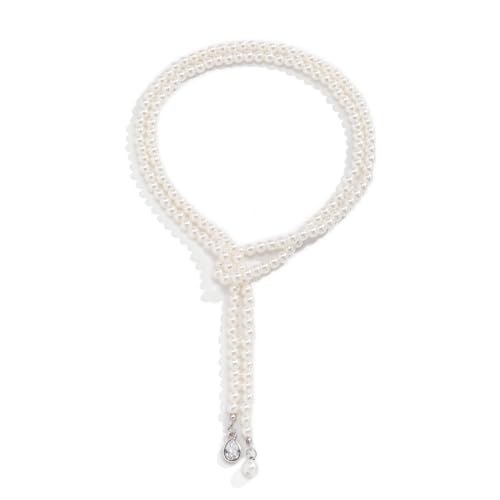 Naroote Perlenhalskette, Elegante, Vielseitige, Geschichtete, Exquisite Halskette, weiß, Stilvoll für Mädchen (Freie Größe) von Naroote