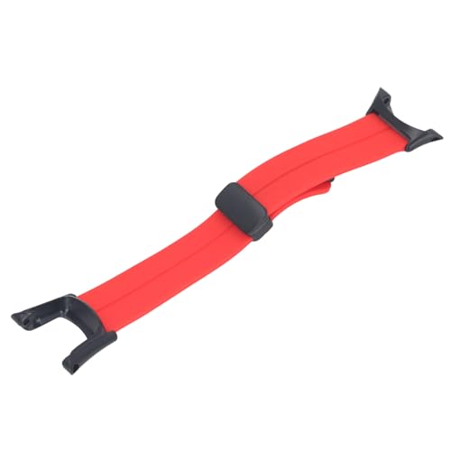 Naroote Uhrenarmband mit Magnetverschluss, Verstellbares Weiches Magnetisches Uhrenarmband aus Silikon, Flexibel für 1 2 2S 2R 3 Sport 3 Peak (Rot) von Naroote