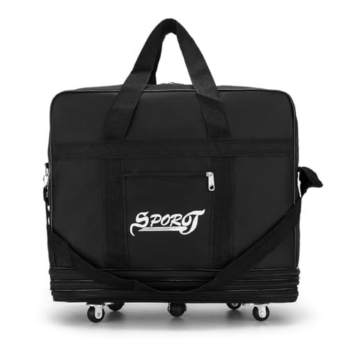 Naroote Weichgepäck mit Rollen, Zusammenklappbares Gepäck mit Rollen, Zusammenklappbarer Koffer, Erweiterbar, Zusammenklappbar mit Rollen, Großes Fassungsvermögen für Männer und Frauen (L) von Naroote