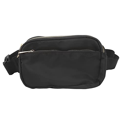 Sport-Hüfttasche, Goldene Reißverschluss-Hardware, Modische Sport-Gürteltasche, Schwarz, für Damen, Lässig für Reisen, Outdoor, Laufen von Naroote