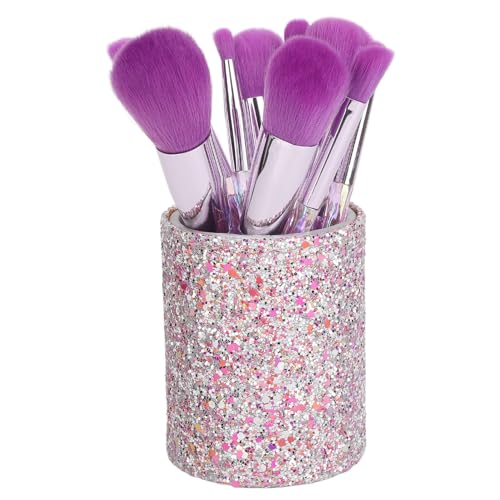 Synthetisches Make-up-Pinsel-Set, Foundation-Puder-Lidschatten-Pinsel, Ergonomisches 10-teiliges Make-up-Pinsel-Set, Transparenter Griff für zu Hause, für Empfindliche Haut von Naroote