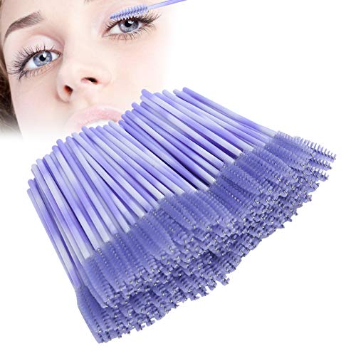 Wimpernbürste, 200 Stück Mascara-Stäbe, Wimpernspulen, Mascara-Stäbe, Applikator, Einweg-Augenbrauenpinsel-Set, Wimpernverlängerung, Kosmetisches Werkzeug (helles Lila) von Naroote