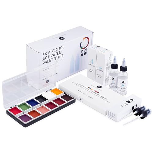 Narrative Cosmetics FX Alcohol-Activated Palette, Activator, and Remover Kit, Professional SFX Makeup Set von Narrative Cosmetics