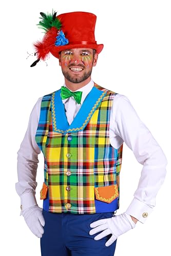 T3029-XL mehrfarbig Herren Clown Weste Gr.XL=56 von Narrenkiste