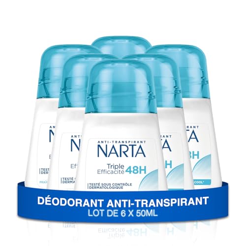 NARTA - Deodorant für Damen – dreifache Wirksamkeit Anti-Transpirant 48 Stunden – 6 x 50 ml von Narta