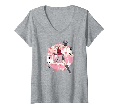 Damen Naruto Shippuden Sakura Blossoms Anime T-Shirt mit V-Ausschnitt Damen Naruto Shippuden Sakura Blossoms Anime T-Shirt mit V-Ausschnitt von Naruto