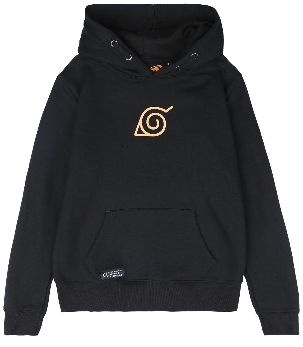 Naruto - Anime Kapuzenpullover für Kinder - Kids - Naruto Uzumaki - Number 09 - für Mädchen & Jungen - schwarz  - Lizenzierter Fanartikel von Naruto