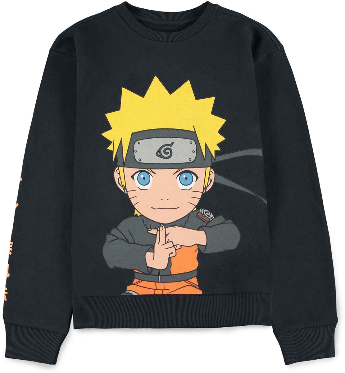 Naruto - Anime Sweatshirt für Kinder - Kids - Shippuden - Naruto Uzumaki - für Mädchen & Jungen - schwarz  - Lizenzierter Fanartikel von Naruto