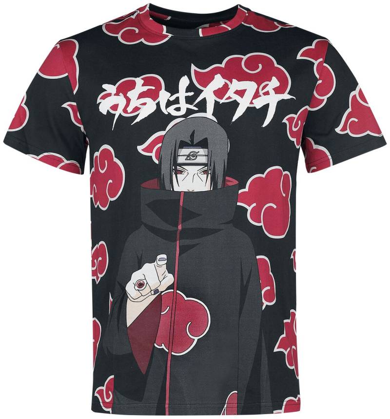 Naruto - Anime T-Shirt - Shippuden - Itachi Clouds - M bis XXL - für Männer - Größe XXL - multicolor  - Lizenzierter Fanartikel von Naruto