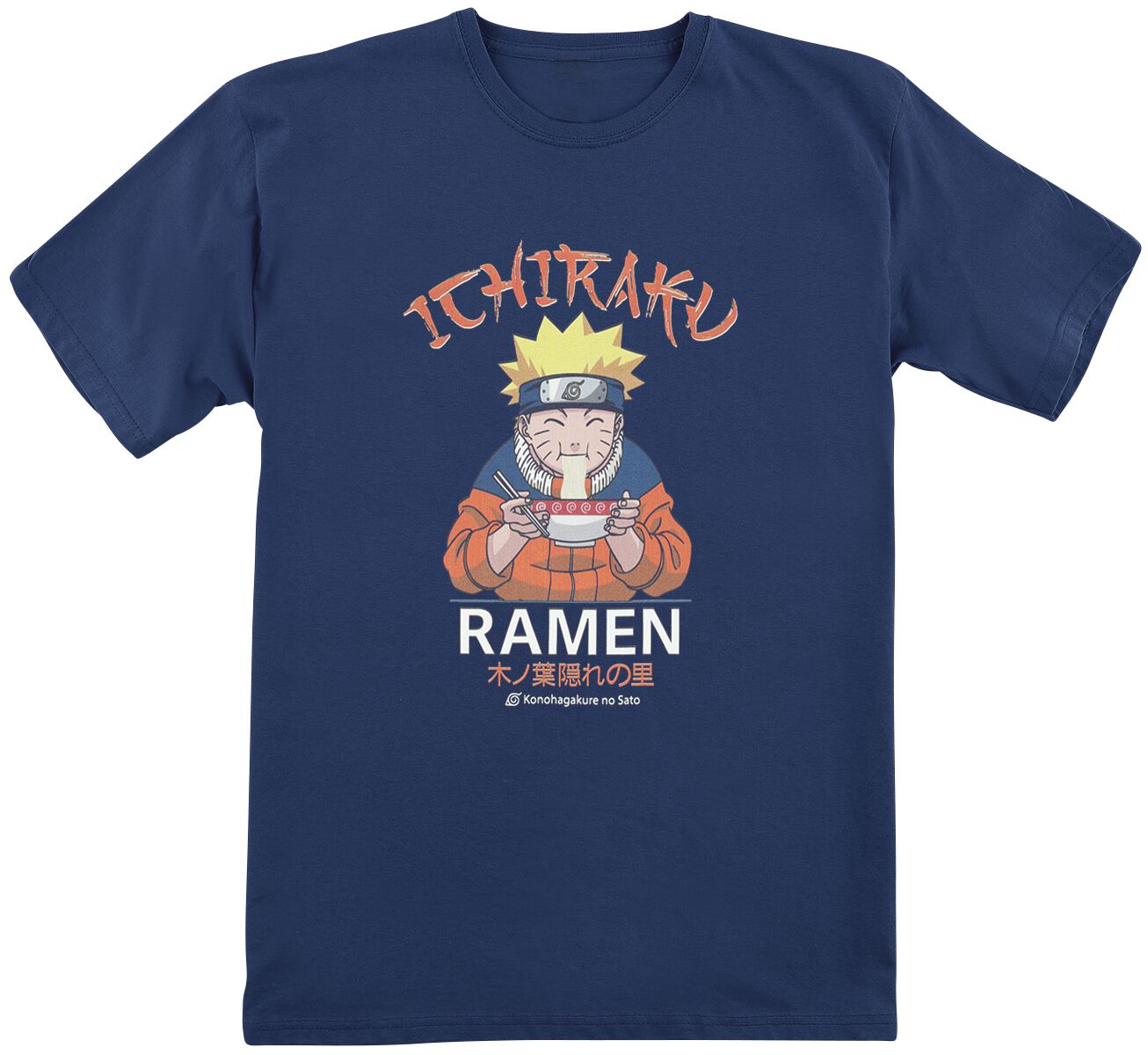 Naruto - Anime T-Shirt für Kinder - Kids - Ichiraku Ramen - für Mädchen & Jungen - navy  - Lizenzierter Fanartikel von Naruto