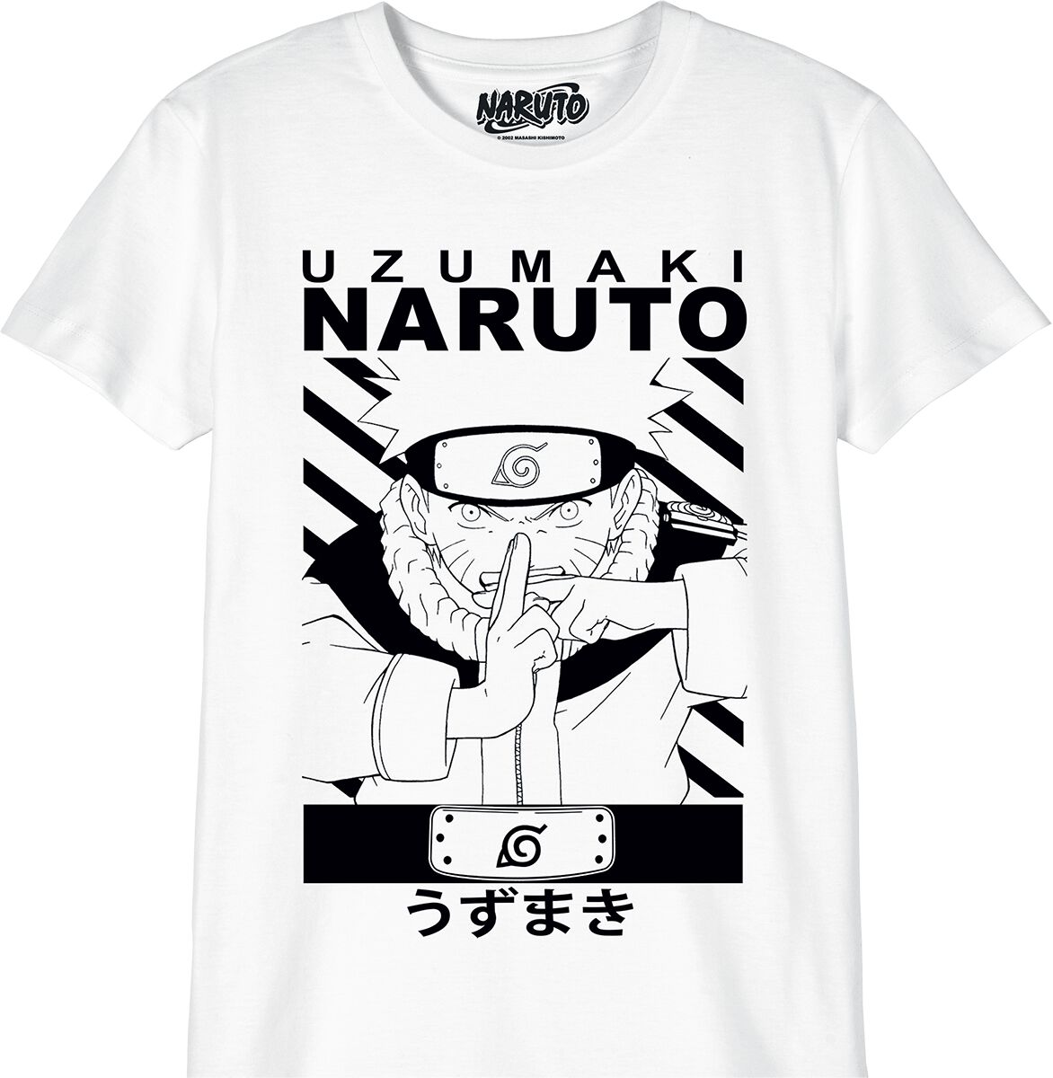 Naruto - Anime T-Shirt für Kinder - Kids - Uzumaki - für Mädchen & Jungen - weiß  - Lizenzierter Fanartikel von Naruto