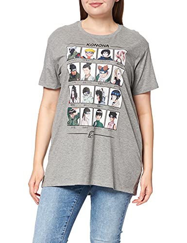 Naruto Herren MENARUTTS093 T-Shirt, Grau meliert, L von Naruto