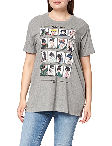 Naruto Herren MENARUTTS093 T-Shirt, Grau meliert, M von Naruto