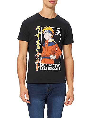Naruto Herren MENARUTTS115 T-Shirt, Schwarz, XL von Naruto