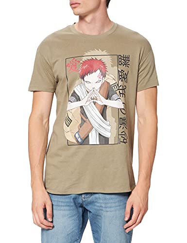 Naruto Herren MENARUTTS116 T-Shirt, kaki, M von Naruto