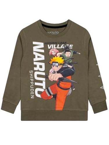 Naruto Pullover Kinder, Langarm Anime Sweatshirt Jungen, Kinderkleidung Jungen Pullover, Baumwolle Pullover Kinder, Grün 158 von Naruto