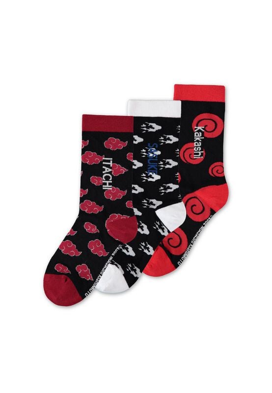 Naruto Sasuke Kakashi Itachi (3Pack) Socken multicolor in EU 39-42 von Naruto