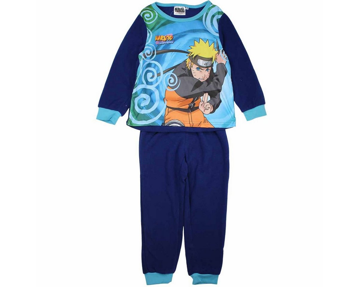 Naruto Schlafanzug Anime Naruto Shippuden Fleece Jungen Langarm Pyjama Gr. 116 bis 152 von Naruto