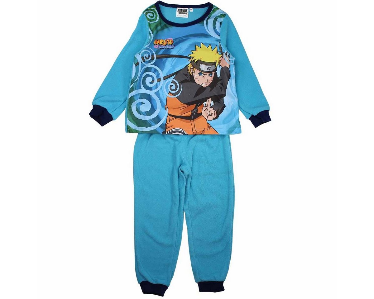 Naruto Schlafanzug Anime Naruto Shippuden Fleece Jungen Langarm Pyjama Gr. 116 bis 152 von Naruto