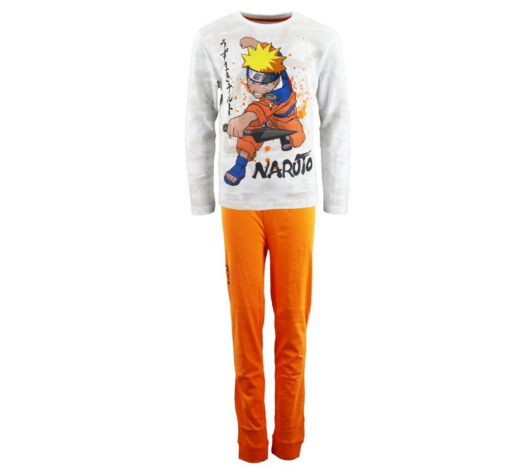 Naruto Schlafanzug Anime Naruto Shippuden Jungen Langarm Pyjama Gr. 134 bis 164, 100% Baumwolle von Naruto