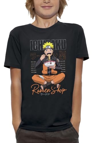 Naruto T-Shirt – Ramen Shop – Offiziell Lizenziertes Produkt – Kind – Größe 8 Jahre – Schwarz von Naruto
