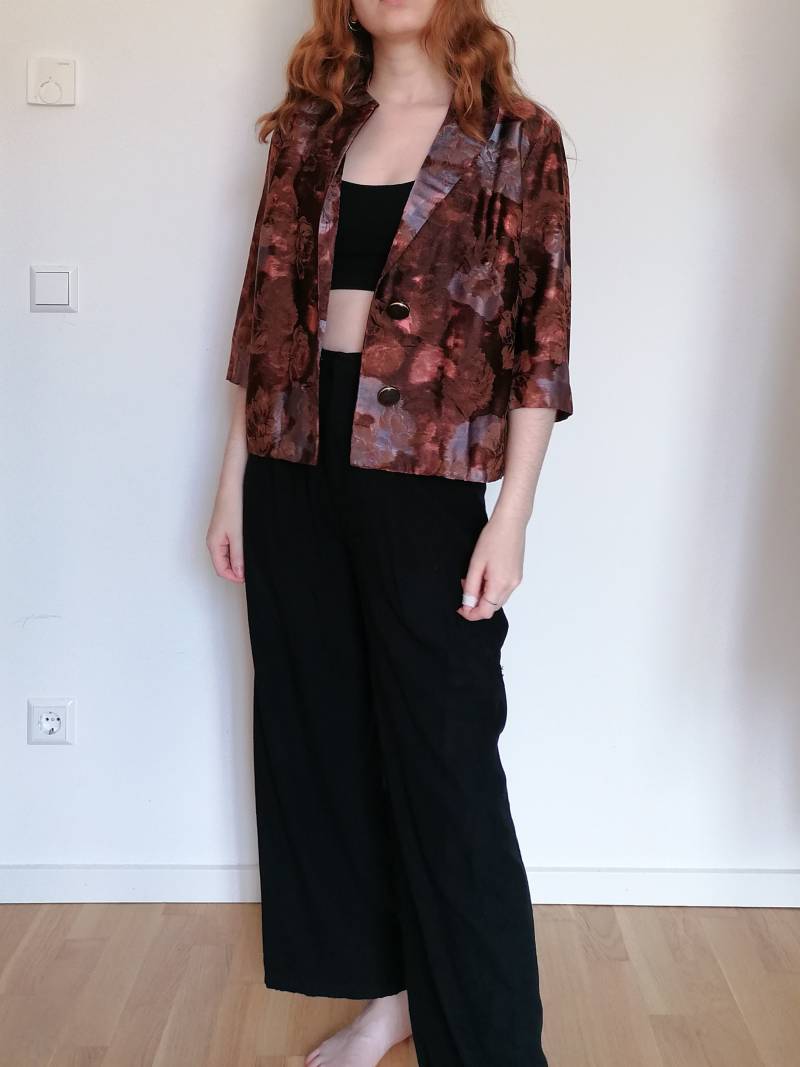 True Vintage Bolero Jäckchen Jacke Blazer 80Er 90Er Braun Lila Gemustert Geblümt Marivaux Onesize True Vintage Bolero Jäckchen Jacke Blazer 80Er 90Er Braun Lila Gemustert Geblümt Marivaux Onesize von Narvhi